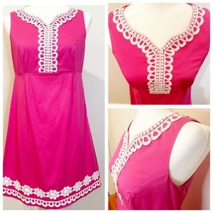 Cappagallo Retro Dress Womens Petite 6 Pink Retro Boho Mid Century Mod Gogo